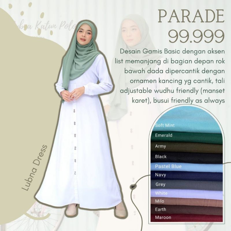 GAMIS BAHAN KATUN POLOS/ POLIMIKRO | busui friendly | 1 kg muat 3 baju