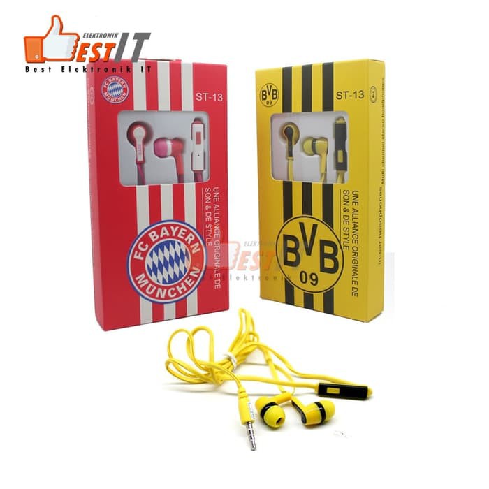 Earphone With Mic Microphone Club Bola