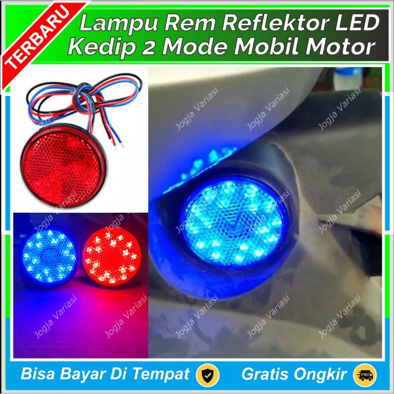 LAMPU REFLEKTOR MATA KUCING BULAT LED REM KEDIP MOBIL MOTOR NMAX AVANZA VELOZ TERMURAH