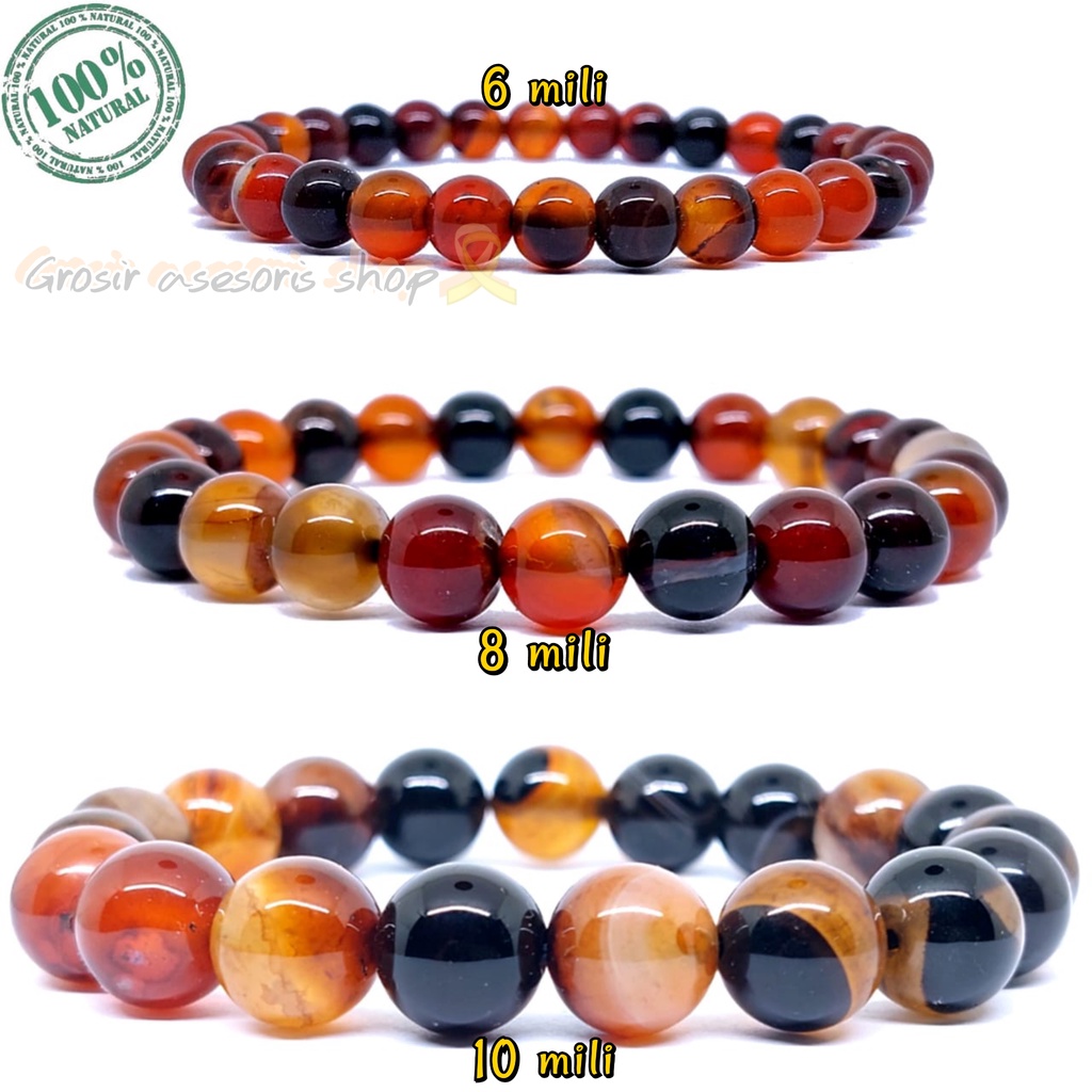 gelang batu / Gelang Batu Akik Sulaiman Madu natural jaminan asli / gelang fashion / gelang