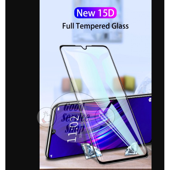 Tempered Glass anti gores Layar Realme C21 2021 Full Glue Lem Cover Screen Guard Protector 6D 9D 11D