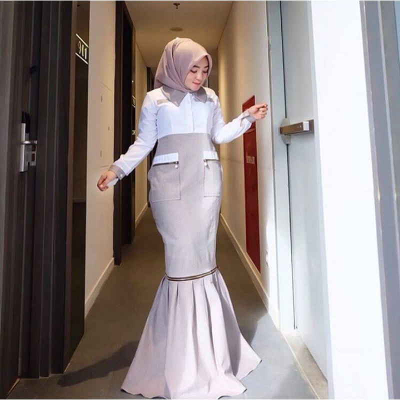 Ochil Dress Pesta Gaun Duyung Gamis Longdress Maxi Dress Import Baju Bangkok