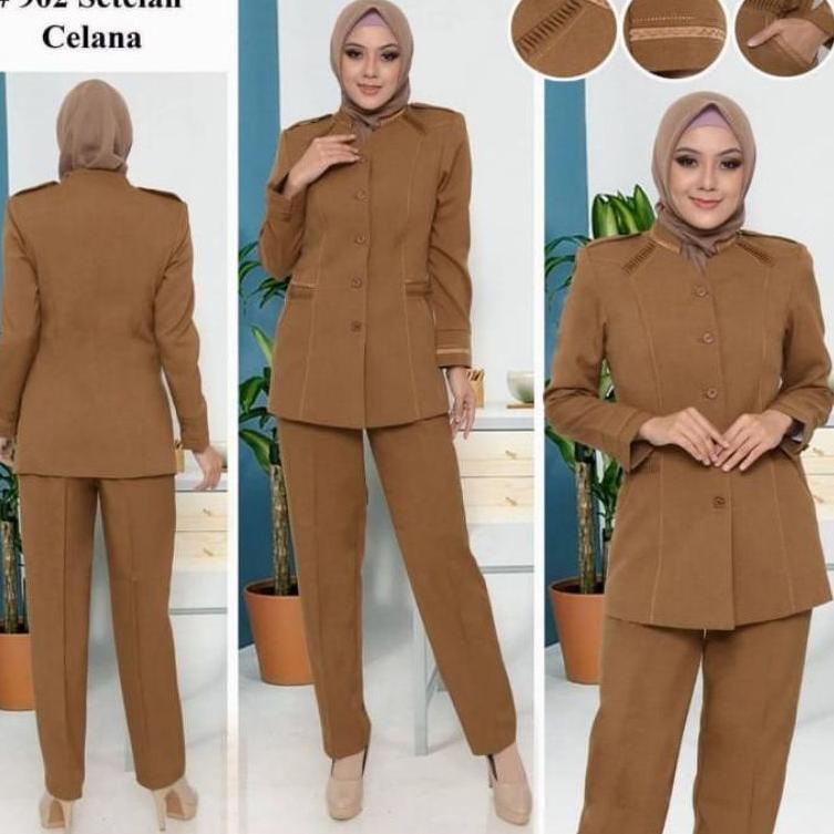 Terbaik.. Baju Dinas Wanita Pemda Aceh Blazer PNS ASN Keki Seragam Pemda Khaki Wanita Baju Guru Cokl