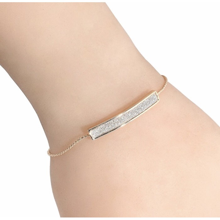 Gelang Wanita Elegant Gold Silver Bracelet Crystal Simple-3