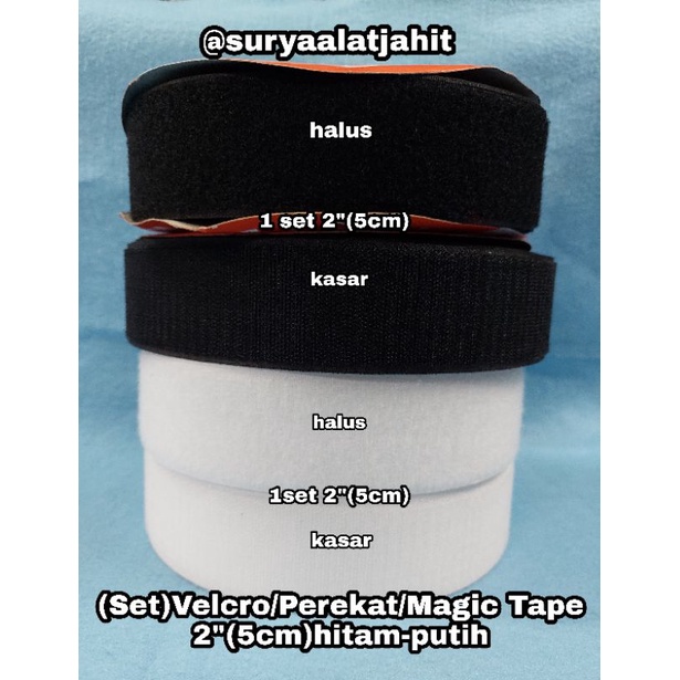 Velcro Perekat Set 2in/5cm/50mm P/H (kasar+halus) =rp.69.000/1set