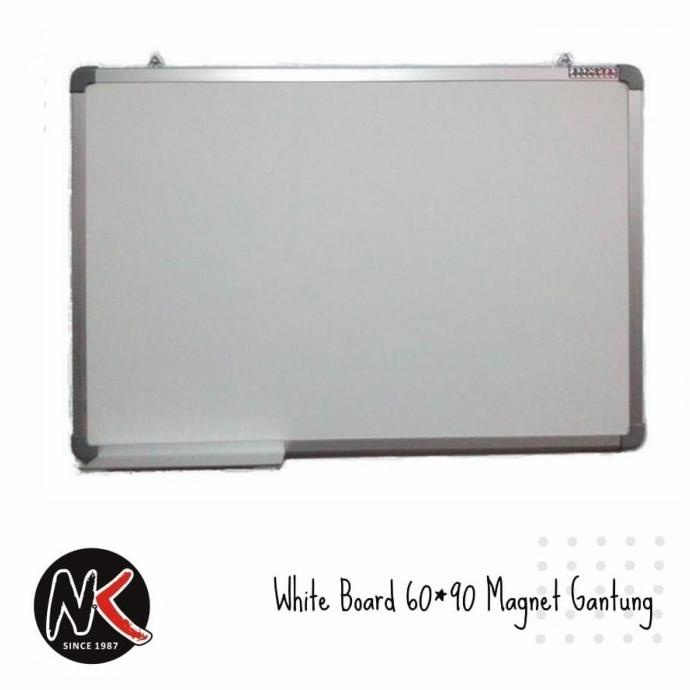 

Papan Tulis White Board Magnet Gantung Sakana 60x90 cm