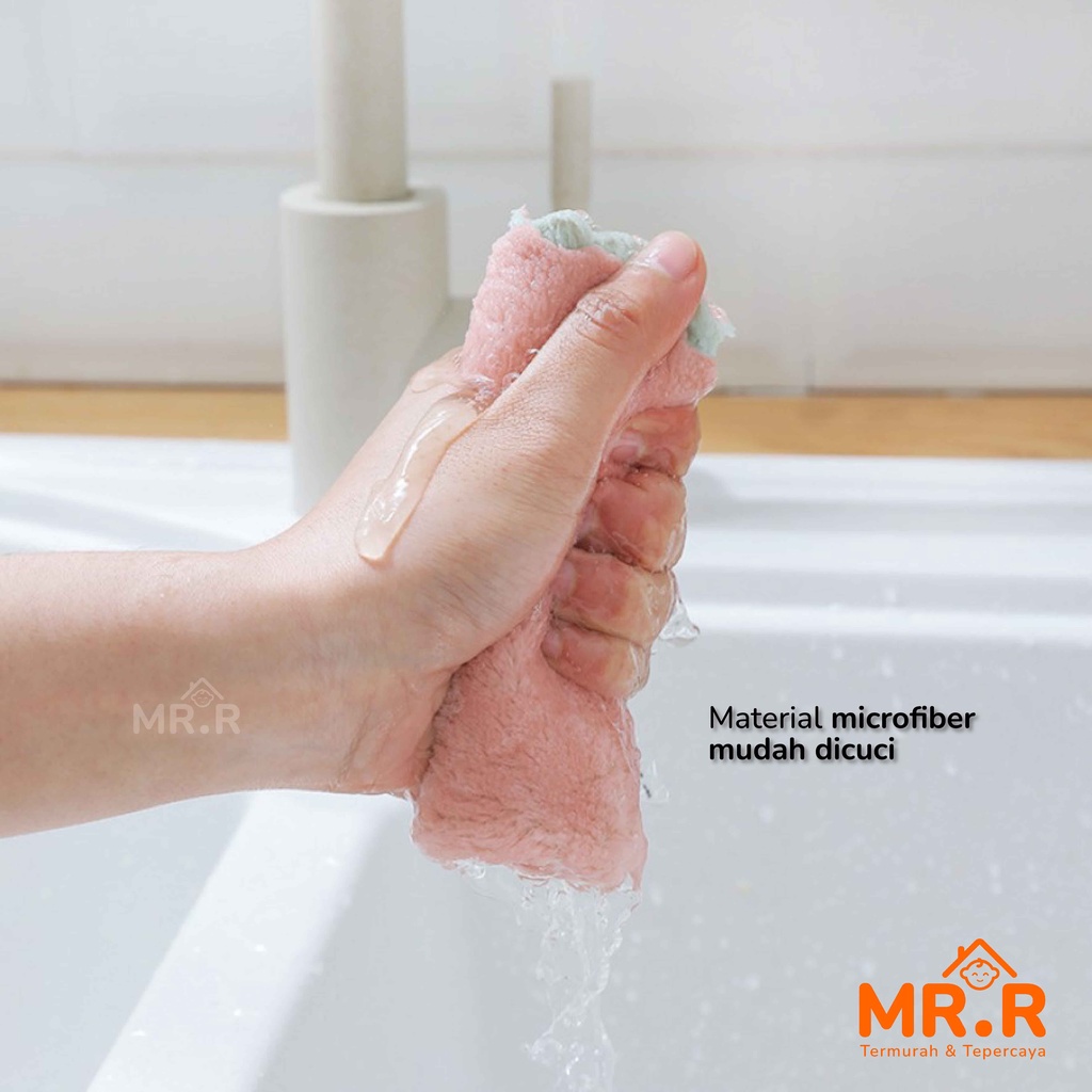 Kain Lap Microfiber Dapur Anti Minyak Lap Piring Kompor Serbet Dapur Serbaguna Lap Mikrofiber