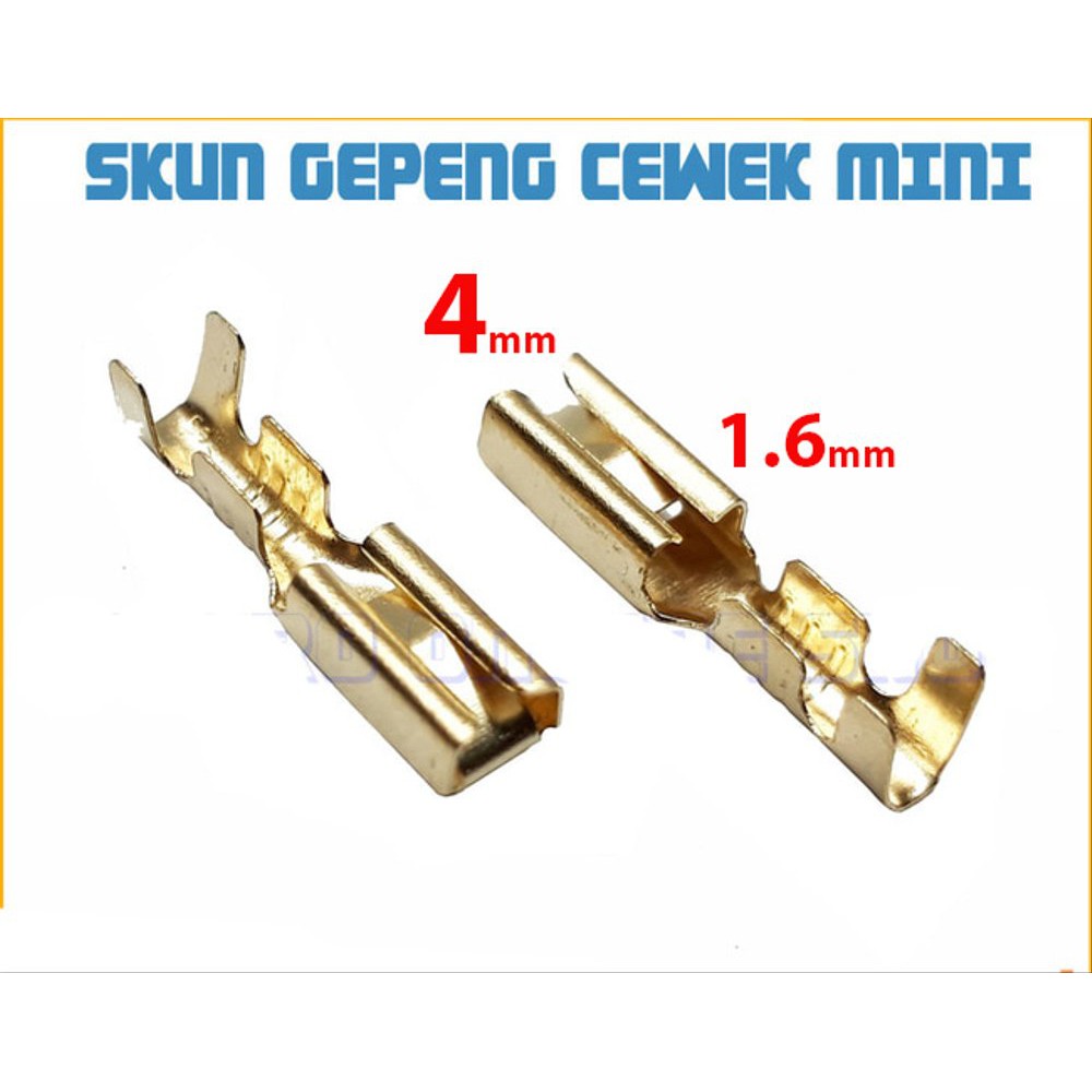 Skun Gepeng 4mm Cewek Female Kecil - Soket - Skun Motor - Skun kabel