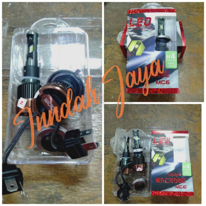 Led Headlamp Lampu Utama Mobil H4 Macrone New 12/24 Volt