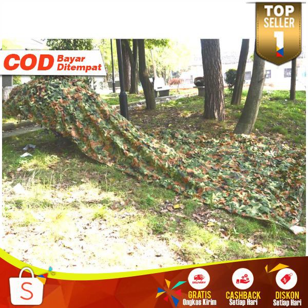 Tenda Jaring Kamuflase Camping Militer Camouflage Net 2x3m Tenda Murah Perlengkapan Outdoor