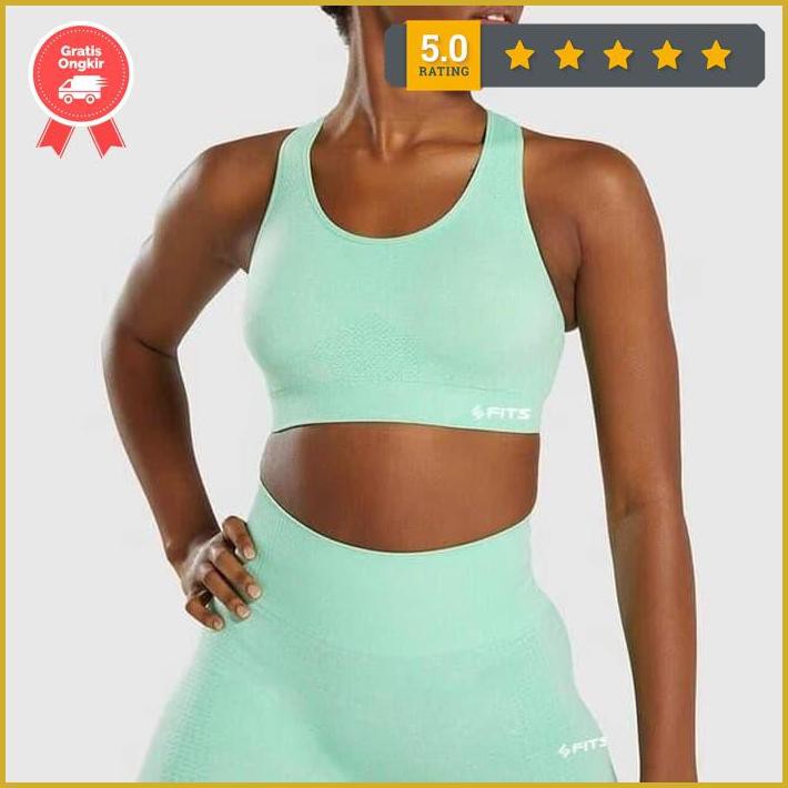 Sfidn Fits Cloudsilk Set Sport Bra + Legging / Gym / Yoga / Pilates - Hijau, S Free Ongkir
