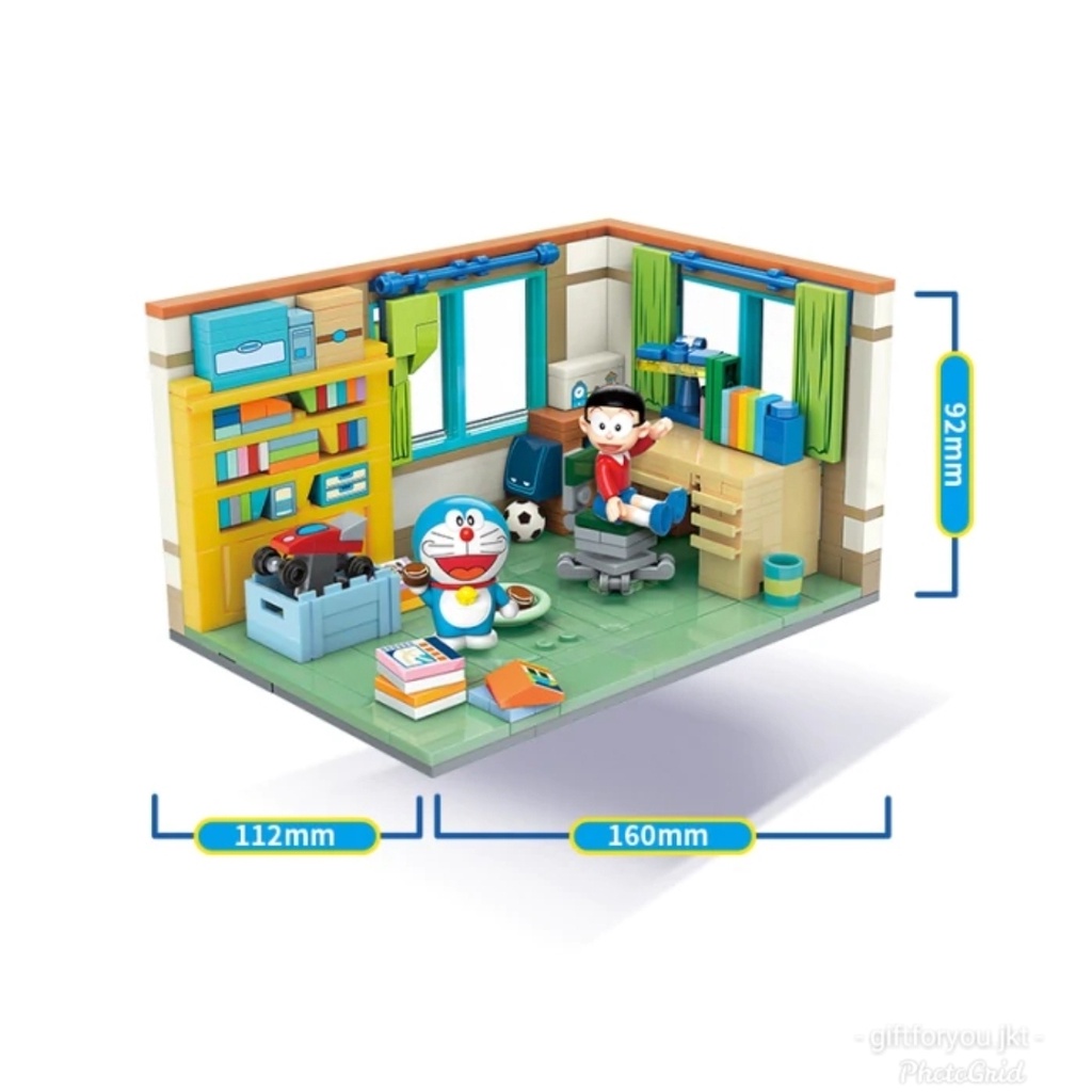 Keeppley K20402 Doraemon Nobita Room Building Blocks Bricks Mainan Anak Figure Movie Film Cartoon