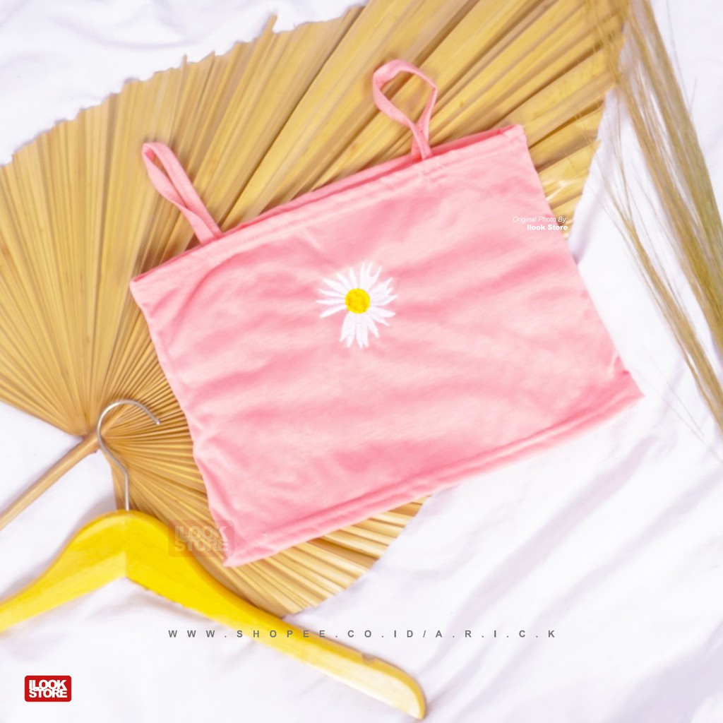 Tanktop daisy - tank top wanita - tank top crop - pakaian dalam - bordir-TT Daisy >< Salem