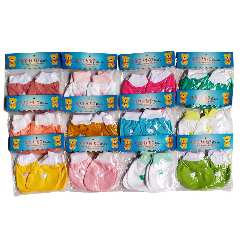 3 SET ( 3 pasang ) sarung tangan dan  ( 3 pasang ) sarung kaki bayi /  Kaos kaki bayi warna random 3 Set (6 Pasang) Sarung Tangan Bayi Dan Kaos Kaki Bayi Newborn Murah sarung tangan bayi baru lahir 1 set