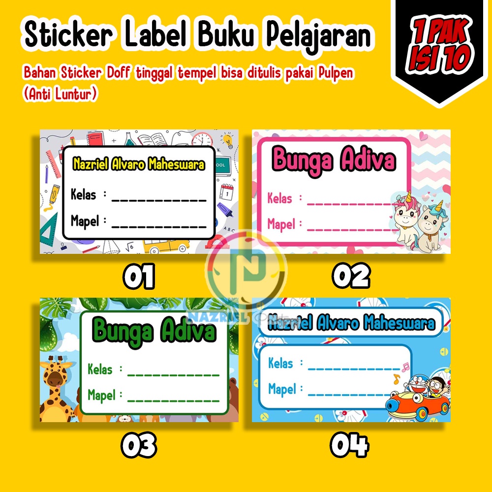 Jual Sticker Label Buku Pelajaran Custom | Shopee Indonesia
