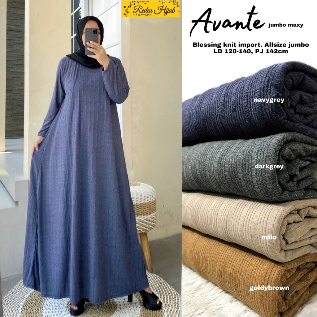 Gamis Rajut Import Jumbo Ld 120 130 140 Model Avante Maxy Big Size 4L Kekinian Terbaru 2021