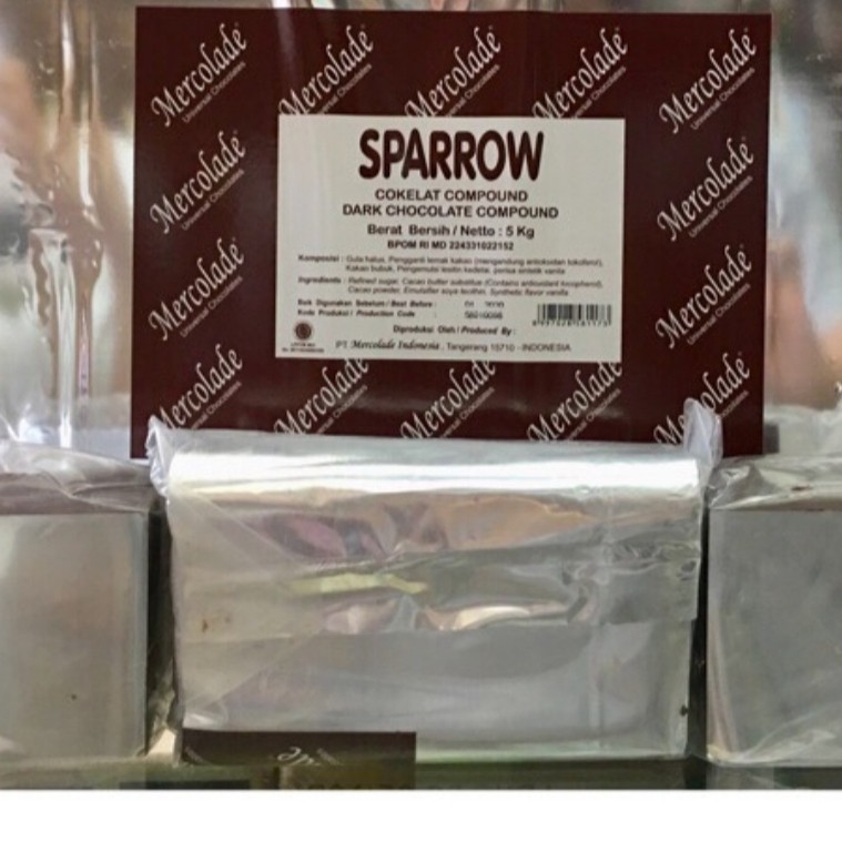 

Mercolade Sparrow Dark Chocolate Compound Coklat Blok Hitam Repak 500g