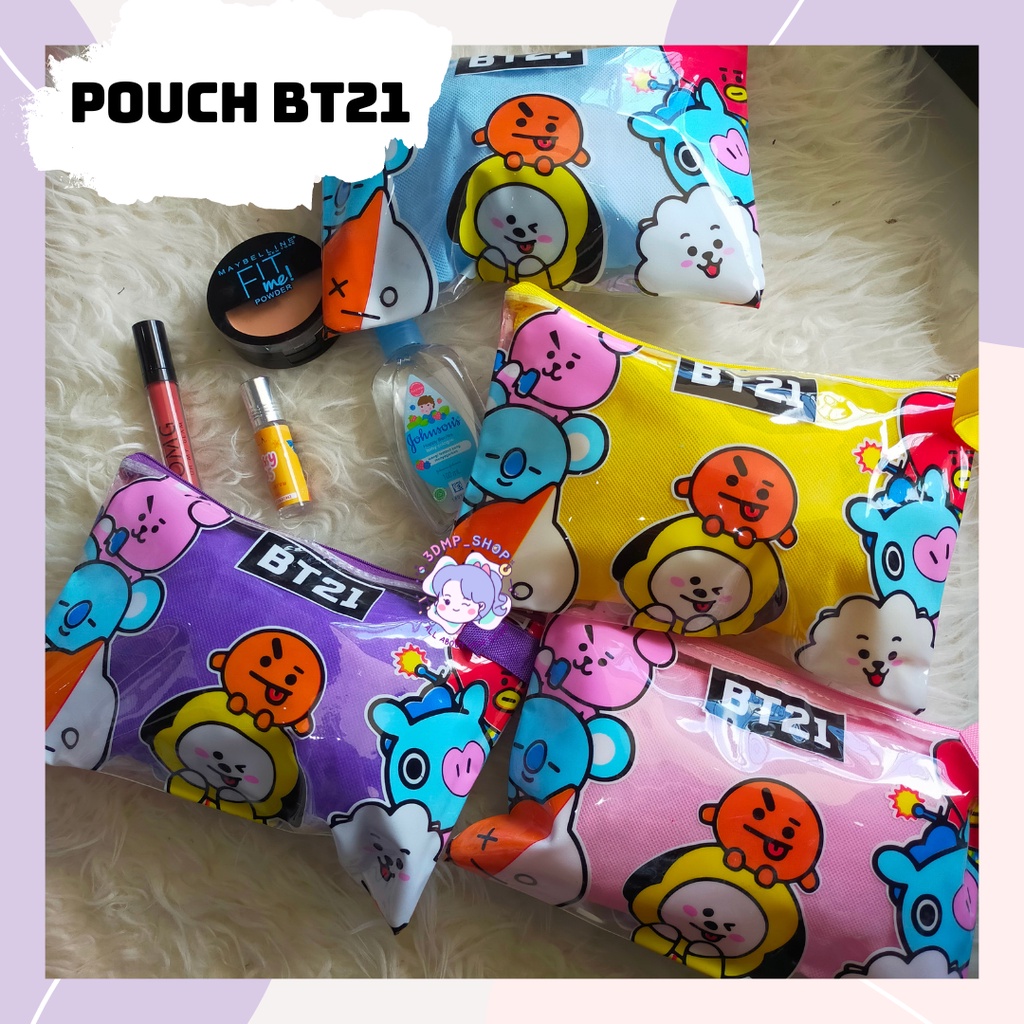 pouch tas tempat pensil kosmetik make up alat mandi pencase bt21