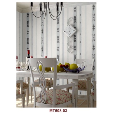 Wallpaper Dinding Korea Motif Batik Garis Vertikal