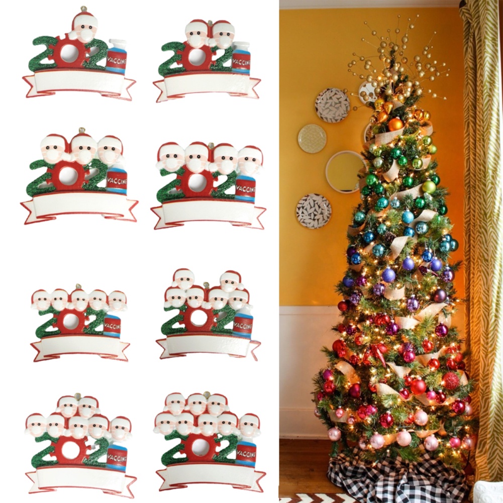 2021 Ornamen Desain Best Wishes Santa Claus Dengan Topeng Untuk Dekorasi Natal