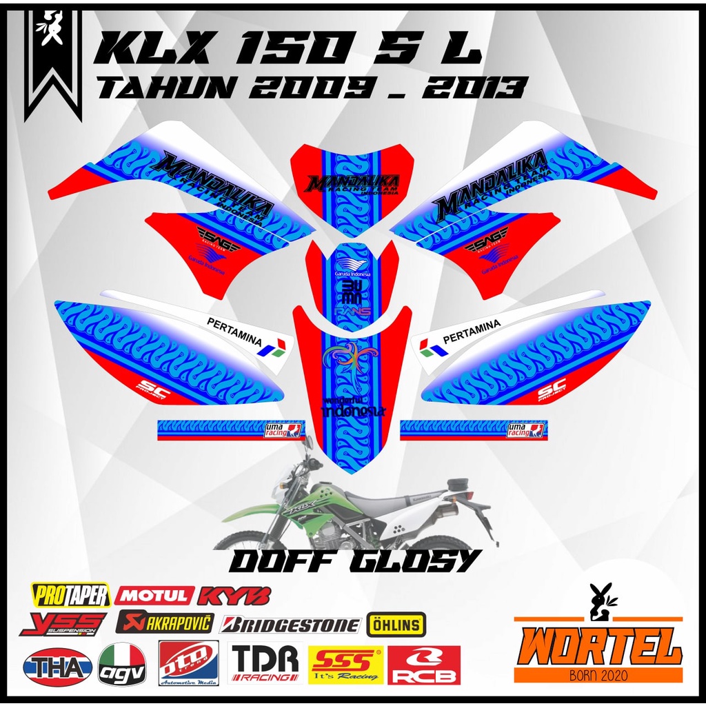 Sticker striping Hologram Decal Motor KLX 150 S/L/D TRACKER LAMA Mandalika (klx lama)