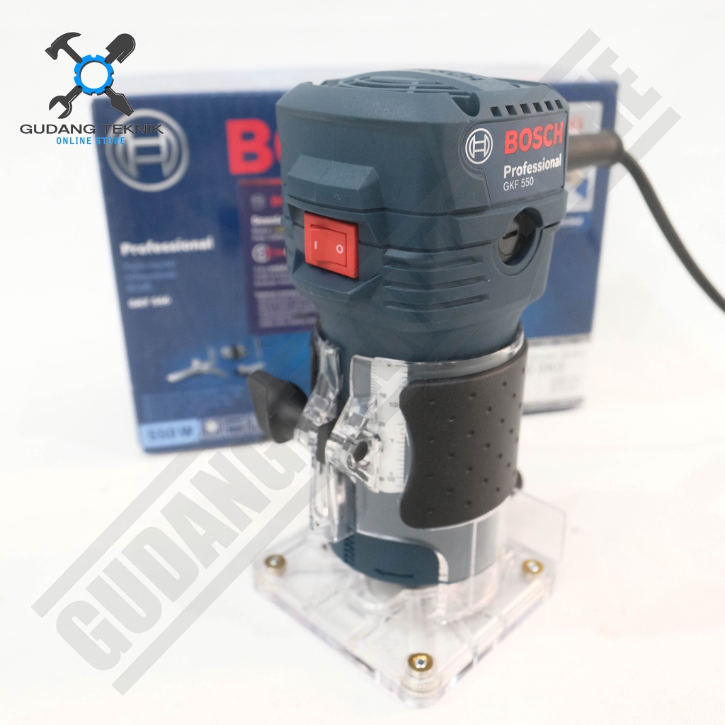 Mesin Trimmer Profil Kayu 1/4&quot;  BOSCH GKF550 / Wood Trimer Profil GKF 550 1/4 Inch - Mini Trimer Tangan GKF-550 BOSCH