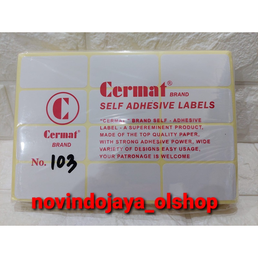 

STICKERS LABELS CERMAT NO 103 TERMURAH