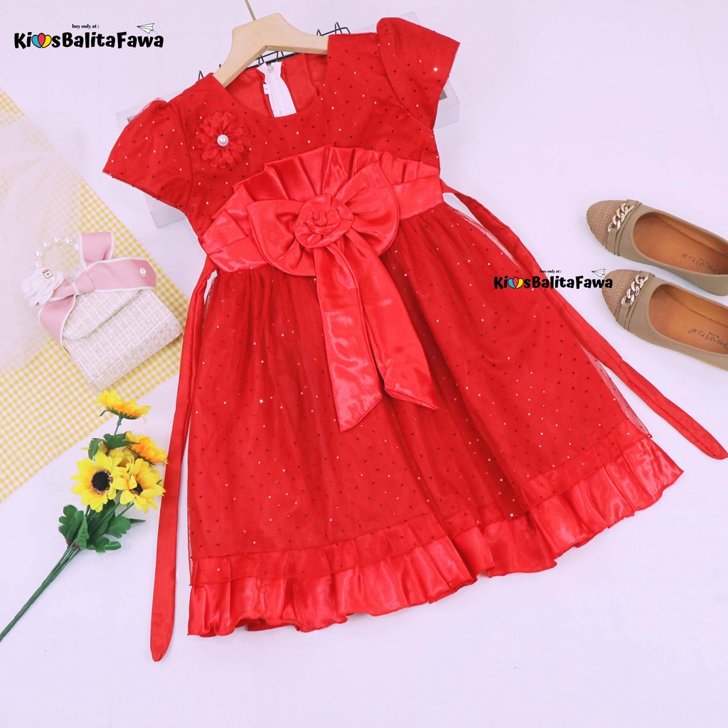 Gaun Princess uk 5-7 Tahun / EXPORT Quality Premium Baju Anak Perempuan Dress Polos Natal Branded