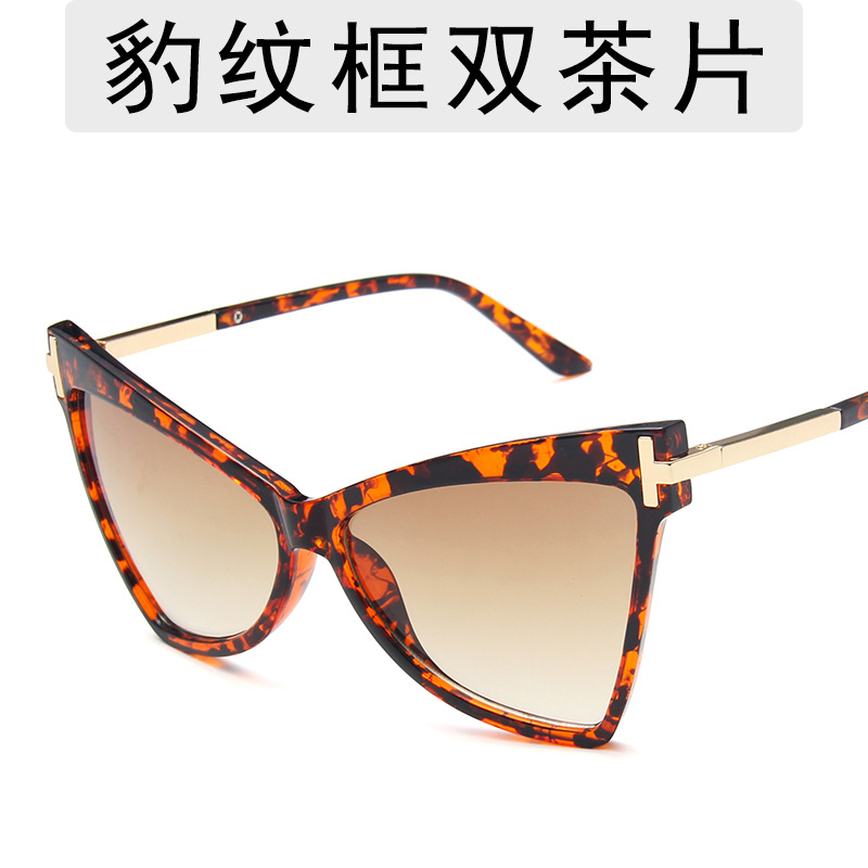 【YUZHU】COD Segitiga baru Cat Eye Oversized Frame Gradient Ocean Color Sunglasses untuk Wanita