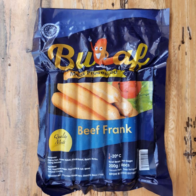 

Bulaf Sosis Sapi 200gr Tanpa MSG, Tanpa pengawet, Tanpa Pewarna Frozen Food Bandung