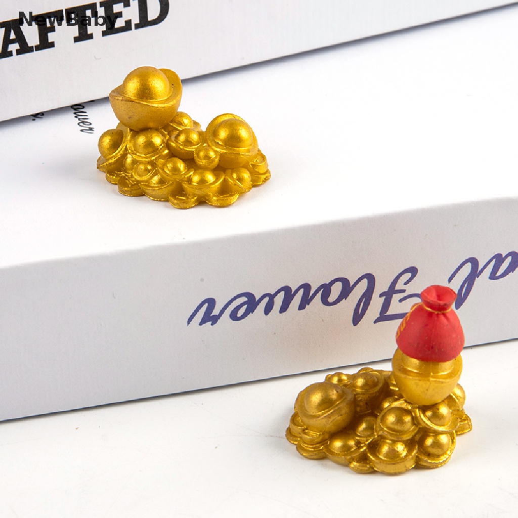 Ornamen Fengshui Mini Warna Emas Untuk Dekorasi Rumah Boneka