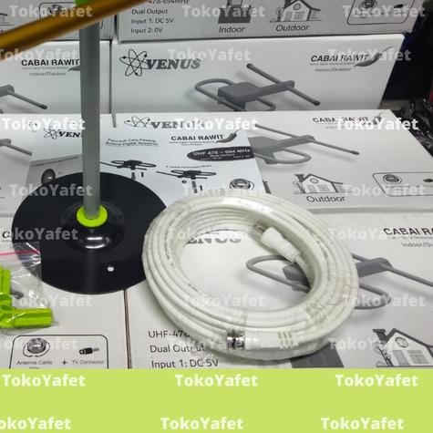 Antena TV Digital Indoor Outdoor VENUS Cabe Rawit 2 (dua) Output
