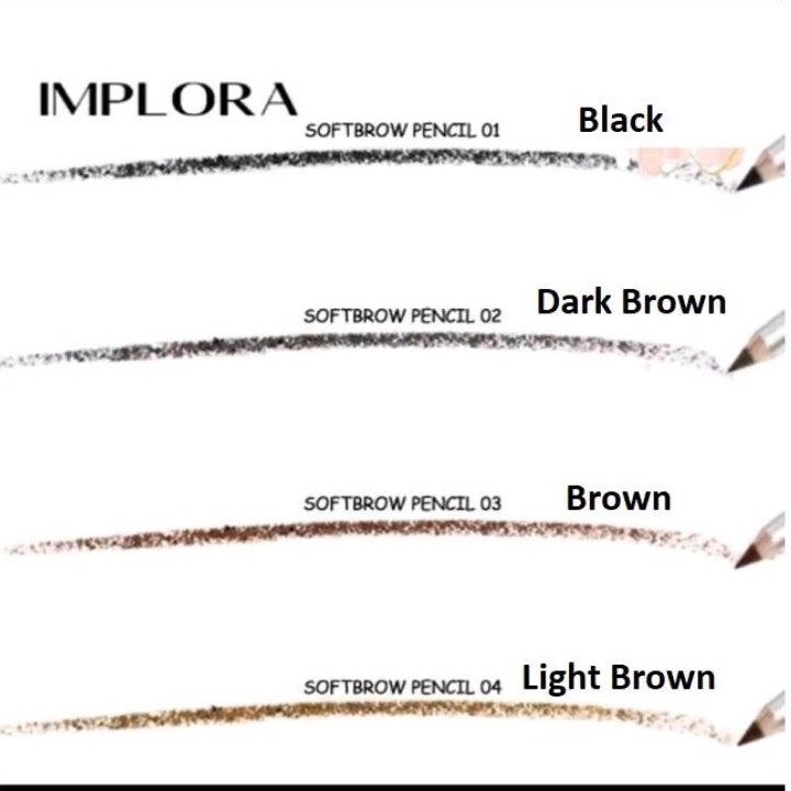 [BPOM] IMPLORA Eyebrow Pencil 2.5g | Soft Brow | Eye Pensil Alis Serut Rautan