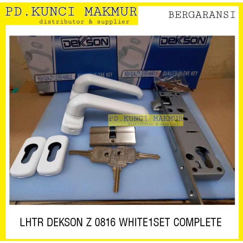 Kunci pintu dekson premium LHTR Z0816 WH & black handle engkol alluminium putih gagang pintu dekson