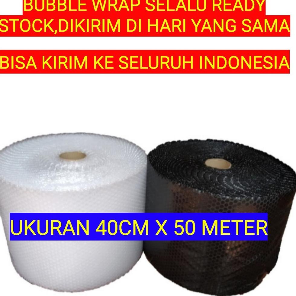 

Bubble Wrap 60cm x 50 meter Hitam Bening Murah Tebal (KODE 8144)