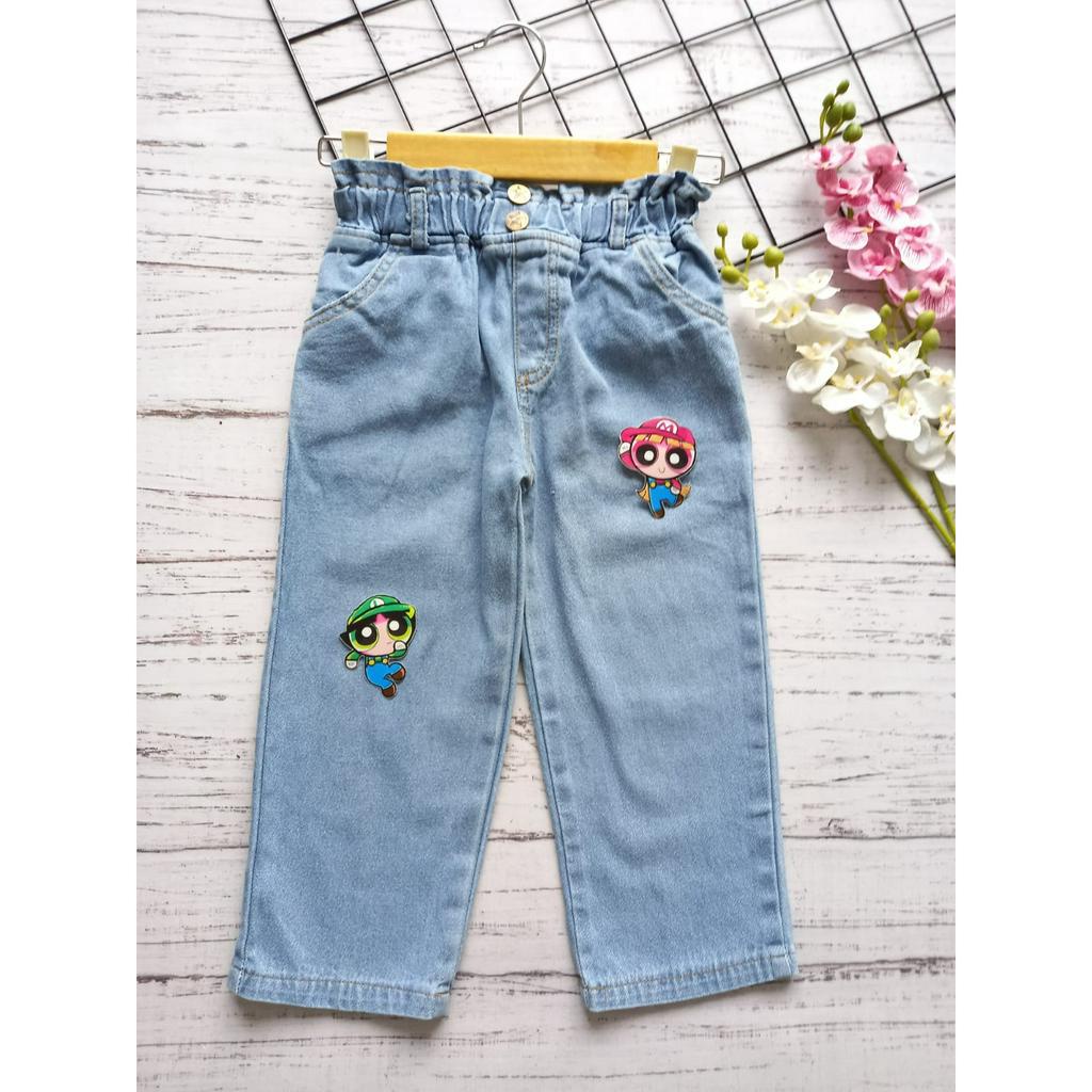 CELANA JEANS PANJANG ANAK 1-7 TAHUN/CELANA SABLON KARAKTER ANAK