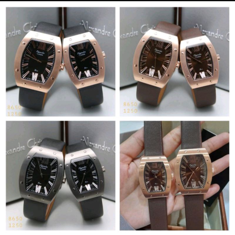 JAM TANGAN COUPLE ALEXANDRE CHRISTIE AC8650 / AC 8650 LEATHER ORIGINAL GARANSI