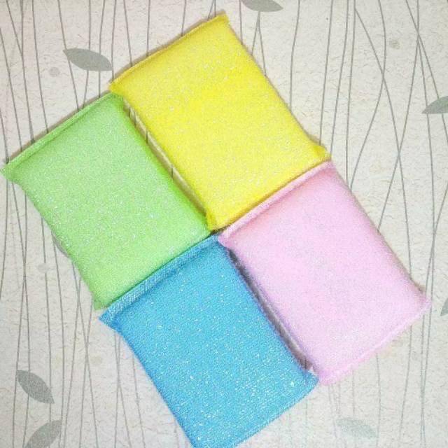 MM-145 Spon Cuci Piring Warna Warni Serbaguna Bentuk Persegi Untuk Cuci Piring Panci Wastafel