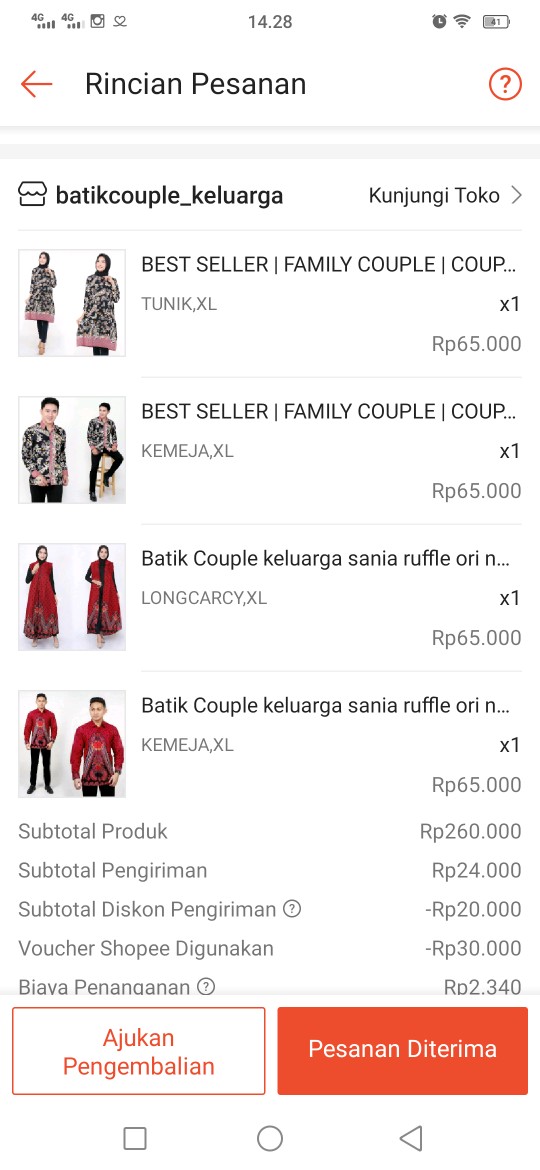 Batik Couple Keluarga Sania Ruffle Ori Ndoro Jowi Dnt Motif Bata Merah