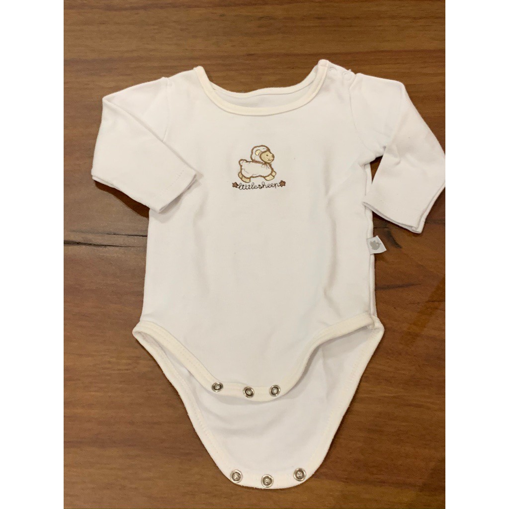 Jumper / Onesie / Bodysuit Baby Newborn putih polos - made in Brazil