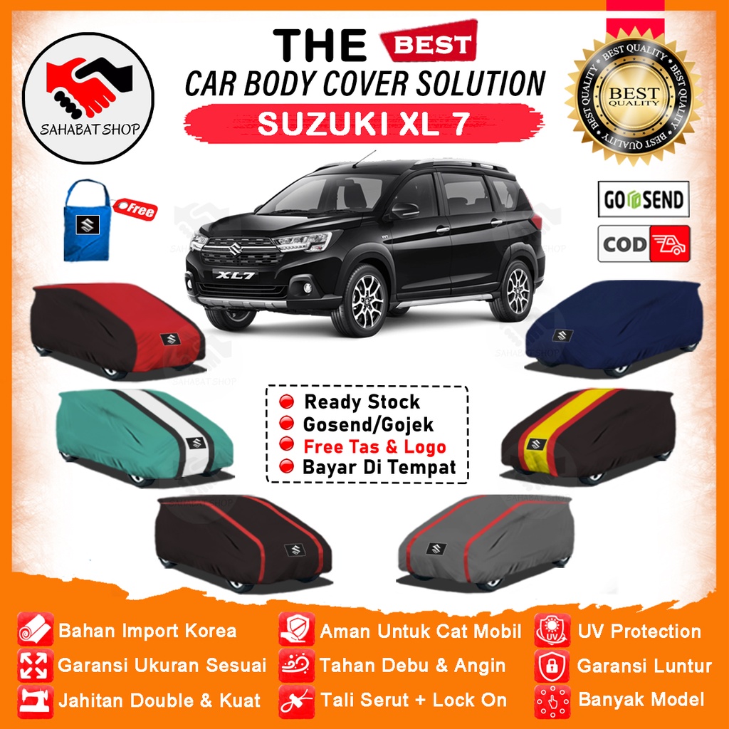 Sahabat Body Cover Mobil XL-7 / Sarung Penutup Suzuki XL 7 Outdoor / Selimut Tutup Mantel Pelindung Jas Kerudung Kelambu Terpal Mantol Kerodong Pembungkus Tutupan Bungkus Mobil XL7 Waterproof Anti Air Model Orange