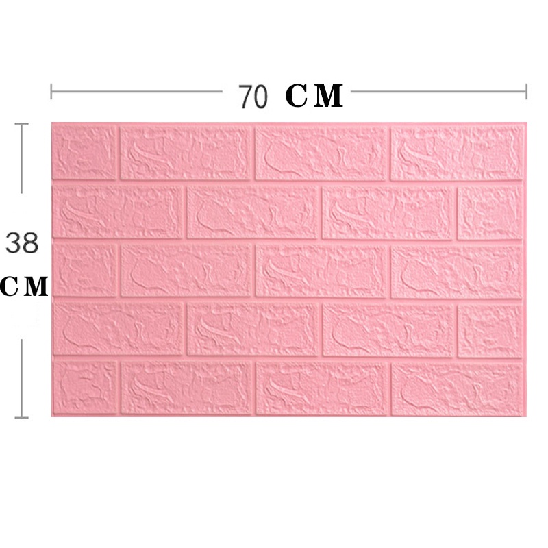 [COD] Wallpaper Dinding Wallpaper 3D Walpaper Foam Motif Batu Bata Good Quality Pabrik 70x77CM Ketebalan Sebenarnya 6MM-PINK 70*38CM