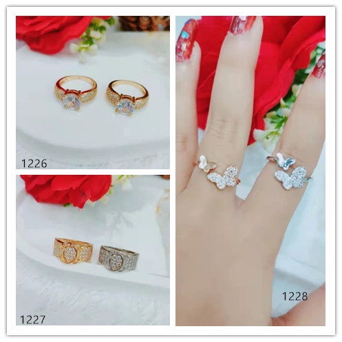 Cincin Xuping Permata Lapis Emas Perhiasan Fashion 1226-1228