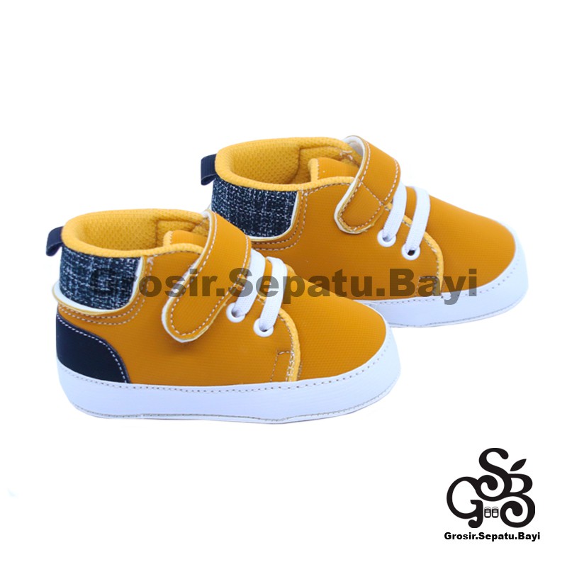 sepatu bayi baby shoes prewalker laki laki perempuan umur 2 - 14 bulan model Basket Case TAN