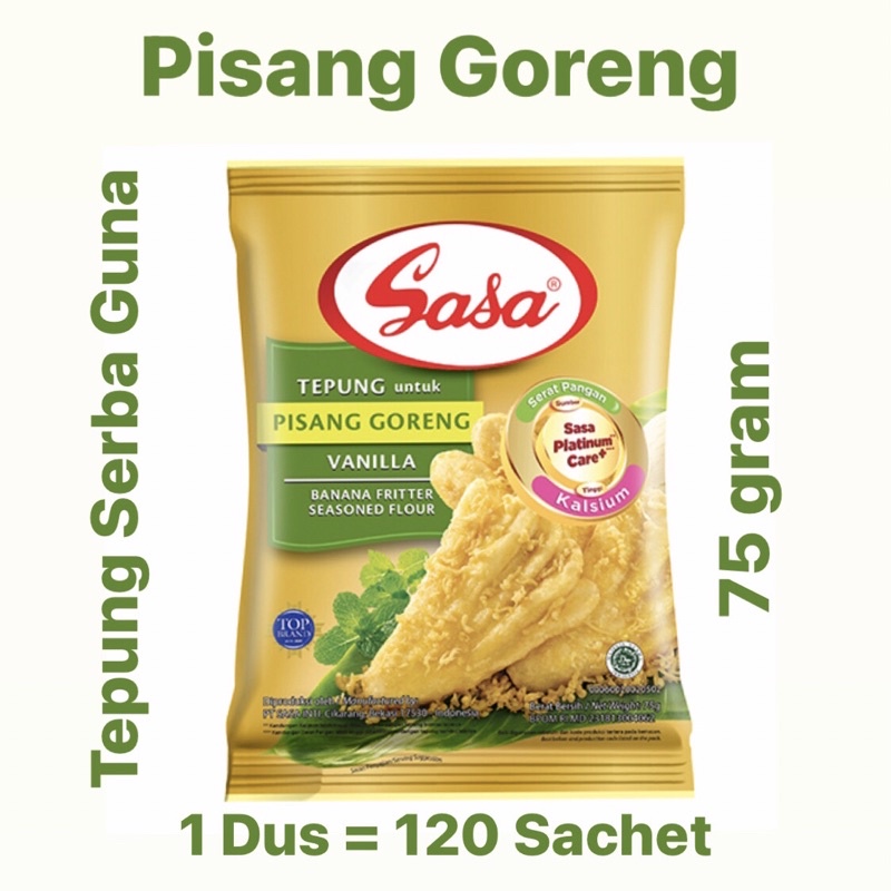 

〖Sasa Tepung Bumbu Pisang Goreng Serbaguna 75 gram | 1 Dus - 12 Renceng (@10 Sachet) | Seasoned Flour〗