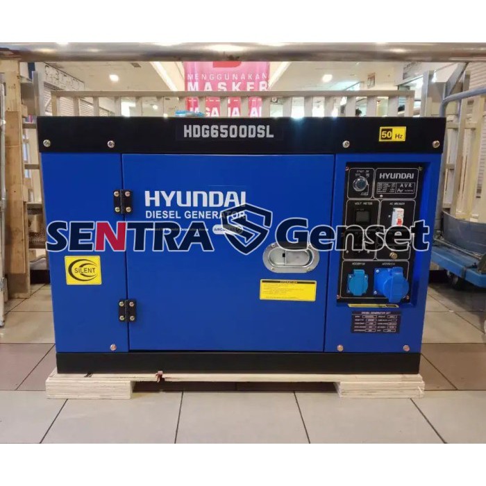 PROMO MURAH  TERUPDATE GENSET SILENT DIESEL 5000 WATT 5 KVA. HYUNDAI HDG 6500 DSL