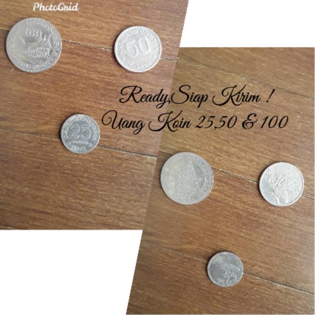 Uang Kuno / Uang Koin 25,50 & 100 Rupiah