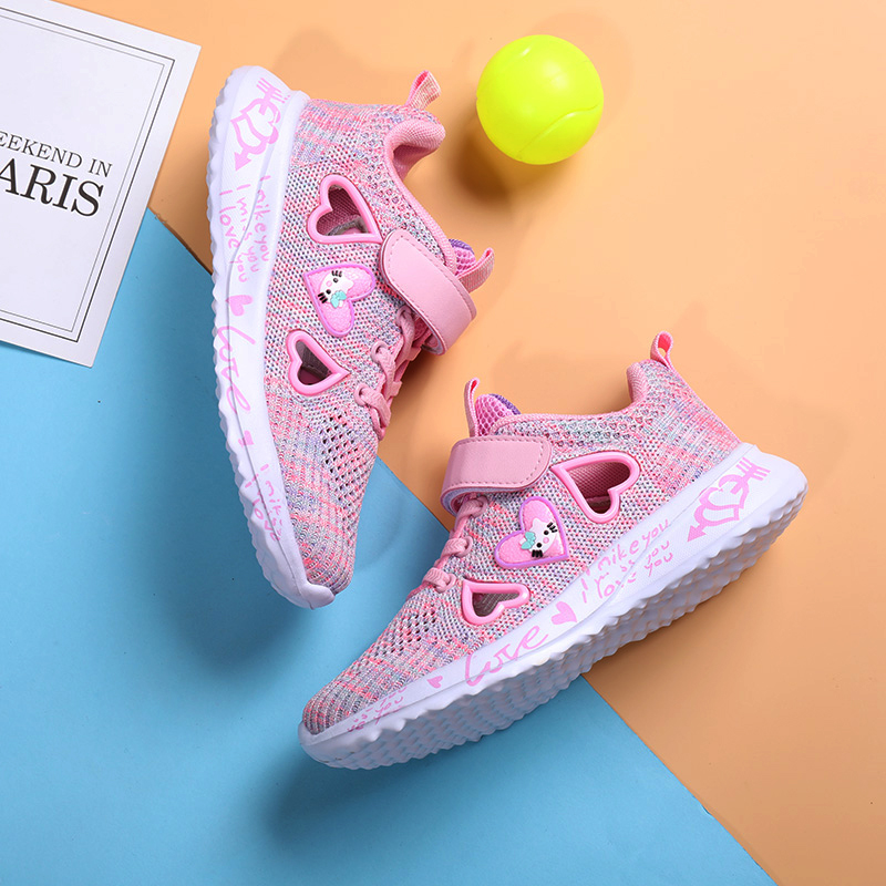 Sepatu anak perempuan Sepatu Sneakers Bahan Mesh Breathable untuk Sepatu anak