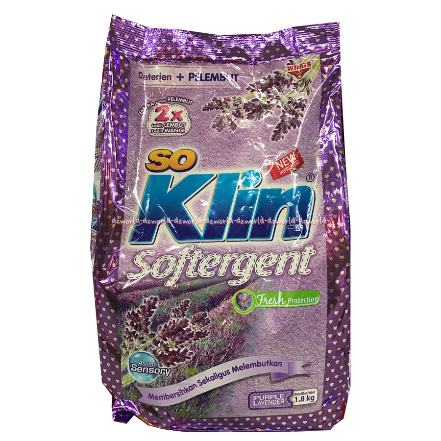 So Klin Softergent 1.8kg Sabun Cuci Bubuk Detergen dan Pelembut Lavender Soklin