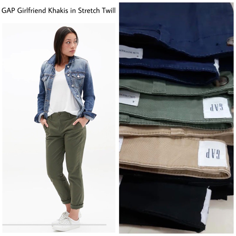 girlfriend khakis in stretch twill